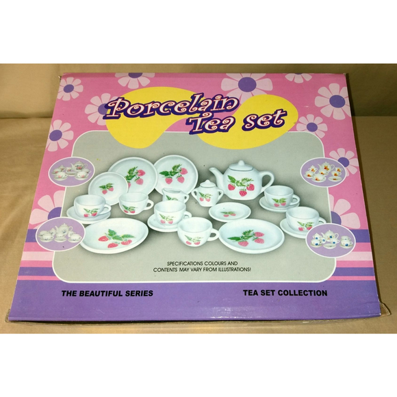 Children's 13-piece Porcelain Tea Set | Beautiful Floral Pattern - Picture 3 of 4